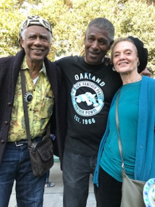 Dr. Small, left, with his friends Saturu Ned (“James Mott”) and Kathleen Cleaver.