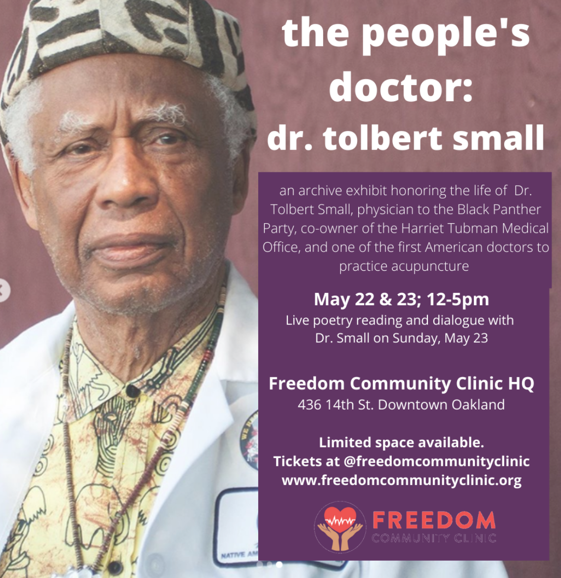 Bert Small archive exhibit flyer, Freedom Clinic, May 2022