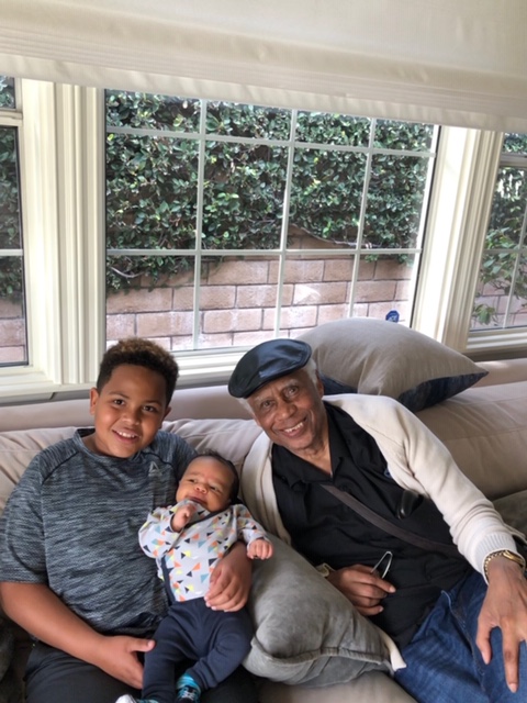 Bert w grandsons Jalen Lathan and 6 week old Monroe Jacobo Jackson